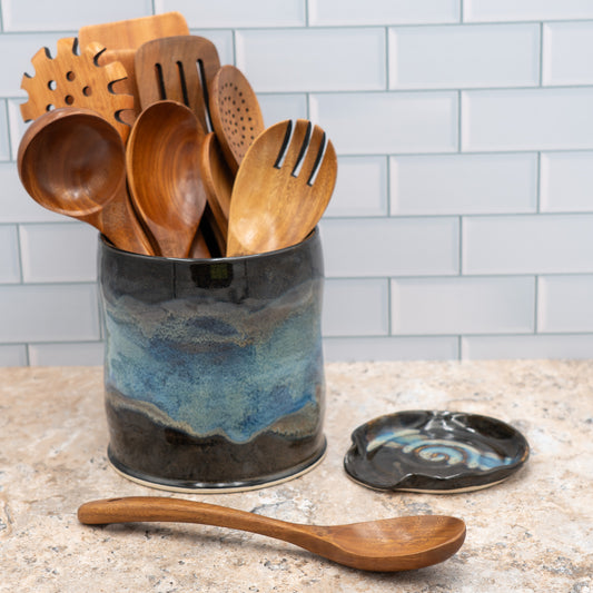 Large Utensil Holder - Optional Matching Spoon Rest