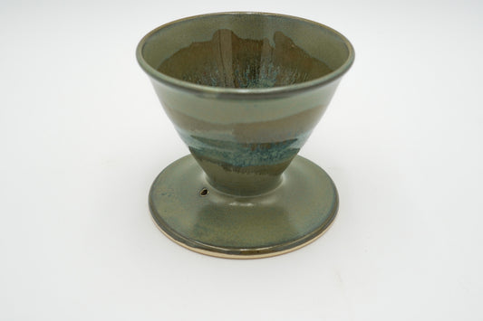 Pottery Pour Over: Wheel Thrown Stoneware with Colorful Glazing for 02 Coffee Filters