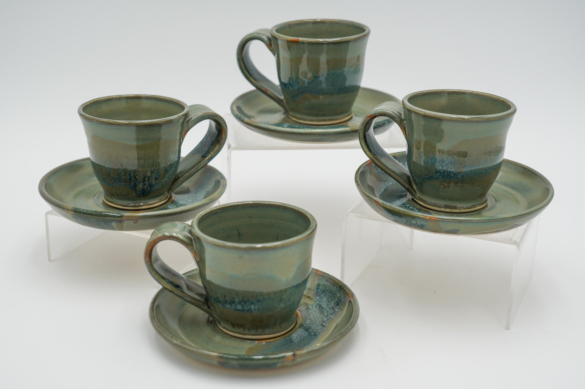 Ceramic Espresso Cup and Optional Saucer, 3.5 to 4 Fluid Ounces Stoneware Handmade Pottery