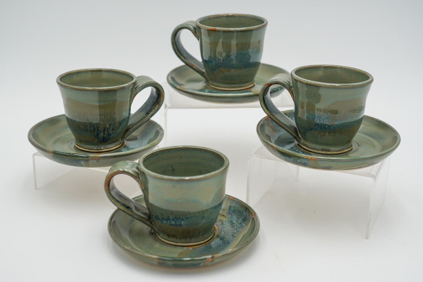 Ceramic Espresso Cup and Optional Saucer, 3.5 to 4 Fluid Ounces Stoneware Handmade Pottery