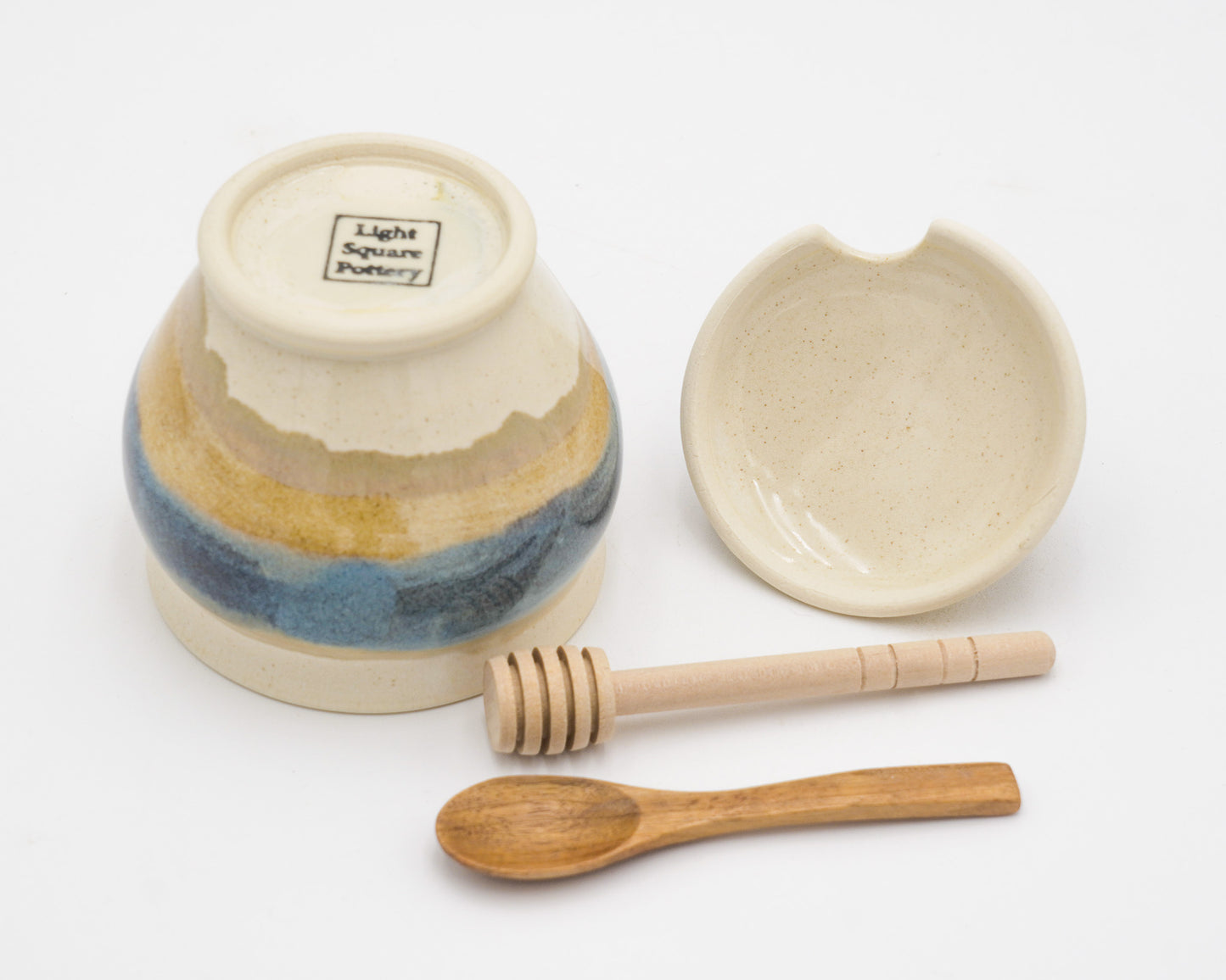 Lidded Pottery Sugar Bowl, Salt Cellar, or Honey Jar: Handmade Stoneware Ceramic Pot