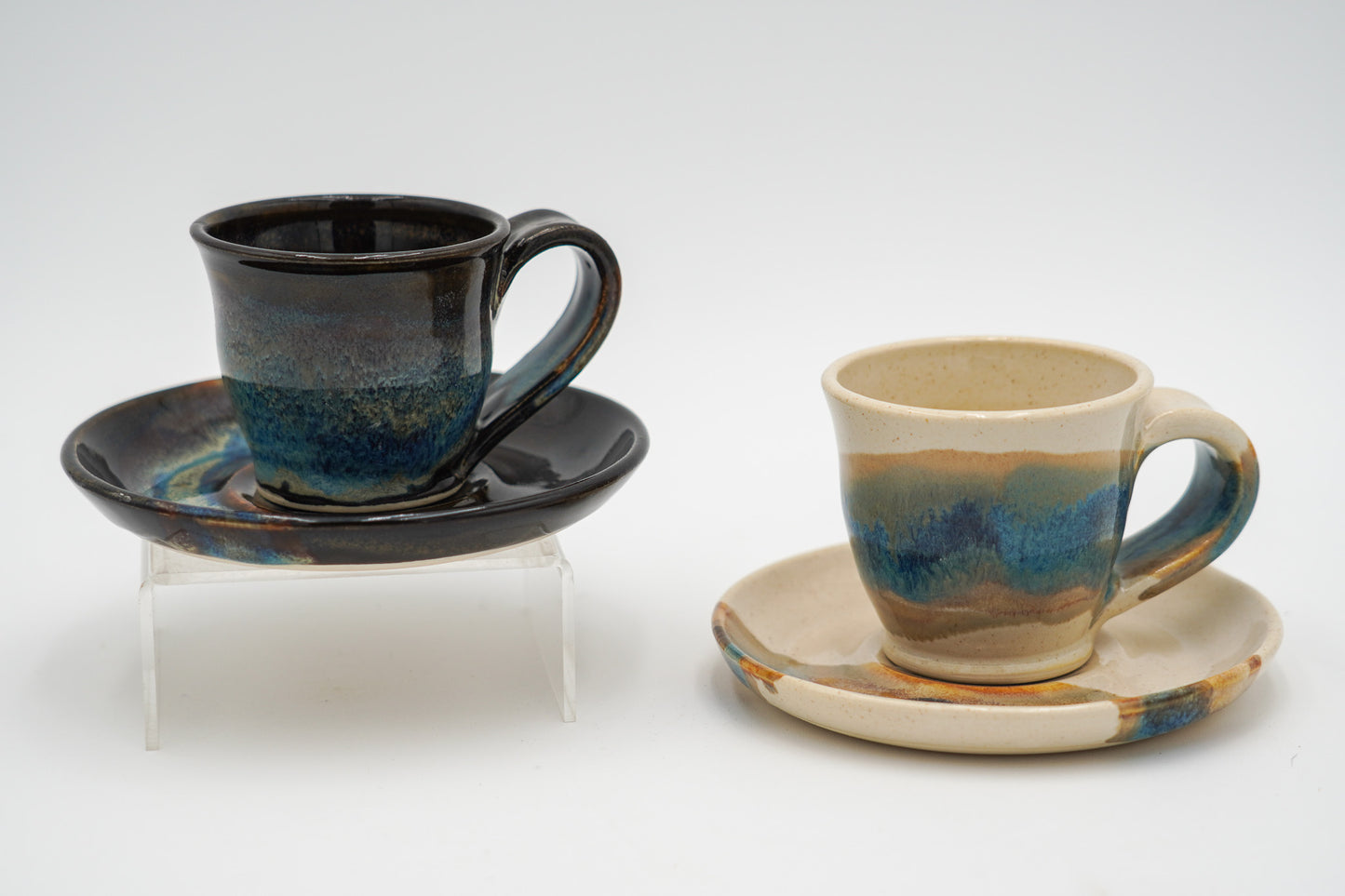 Ceramic Espresso Cup and Optional Saucer, 3.5 to 4 Fluid Ounces Stoneware Handmade Pottery