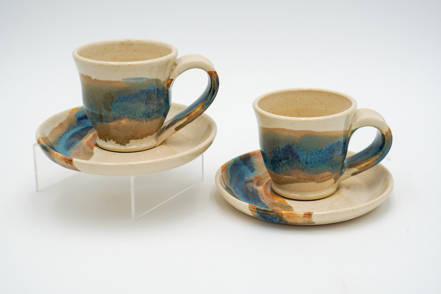 Ceramic Espresso Cup and Optional Saucer, 3.5 to 4 Fluid Ounces Stoneware Handmade Pottery