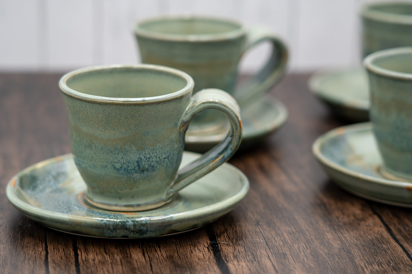 Ceramic Espresso Cup and Optional Saucer, 3.5 to 4 Fluid Ounces Stoneware Handmade Pottery