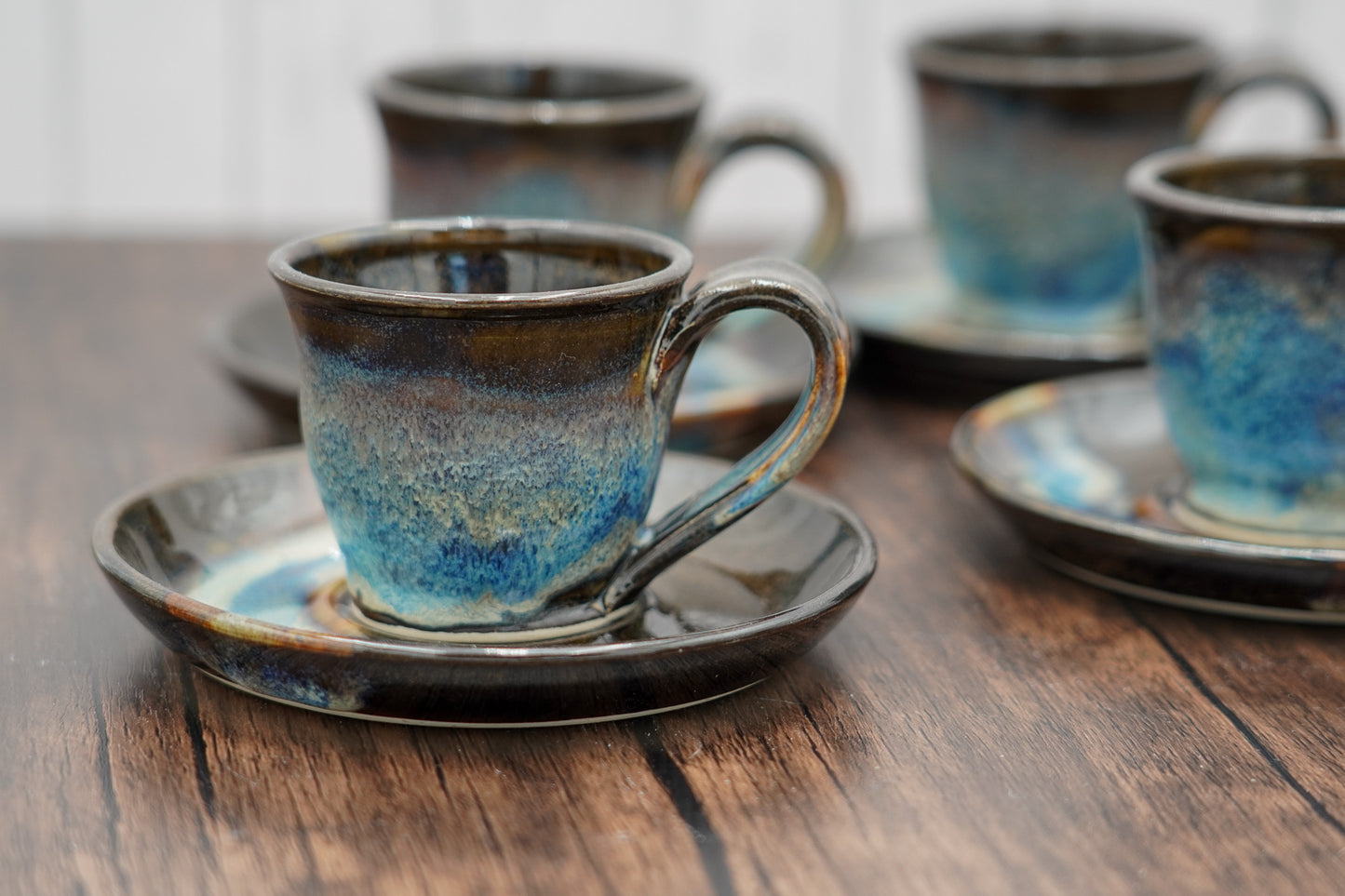 Ceramic Espresso Cup and Optional Saucer, 3.5 to 4 Fluid Ounces Stoneware Handmade Pottery