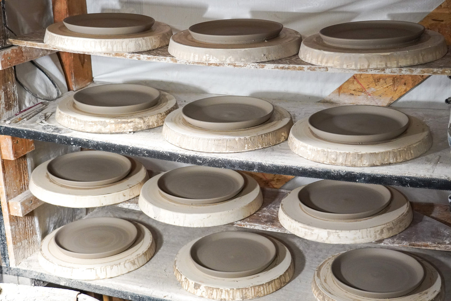 Stoneware Dessert Plate: Modern Coupe Style Wheel Thrown Handmade Pottery Dish, Stackable - 6.25"