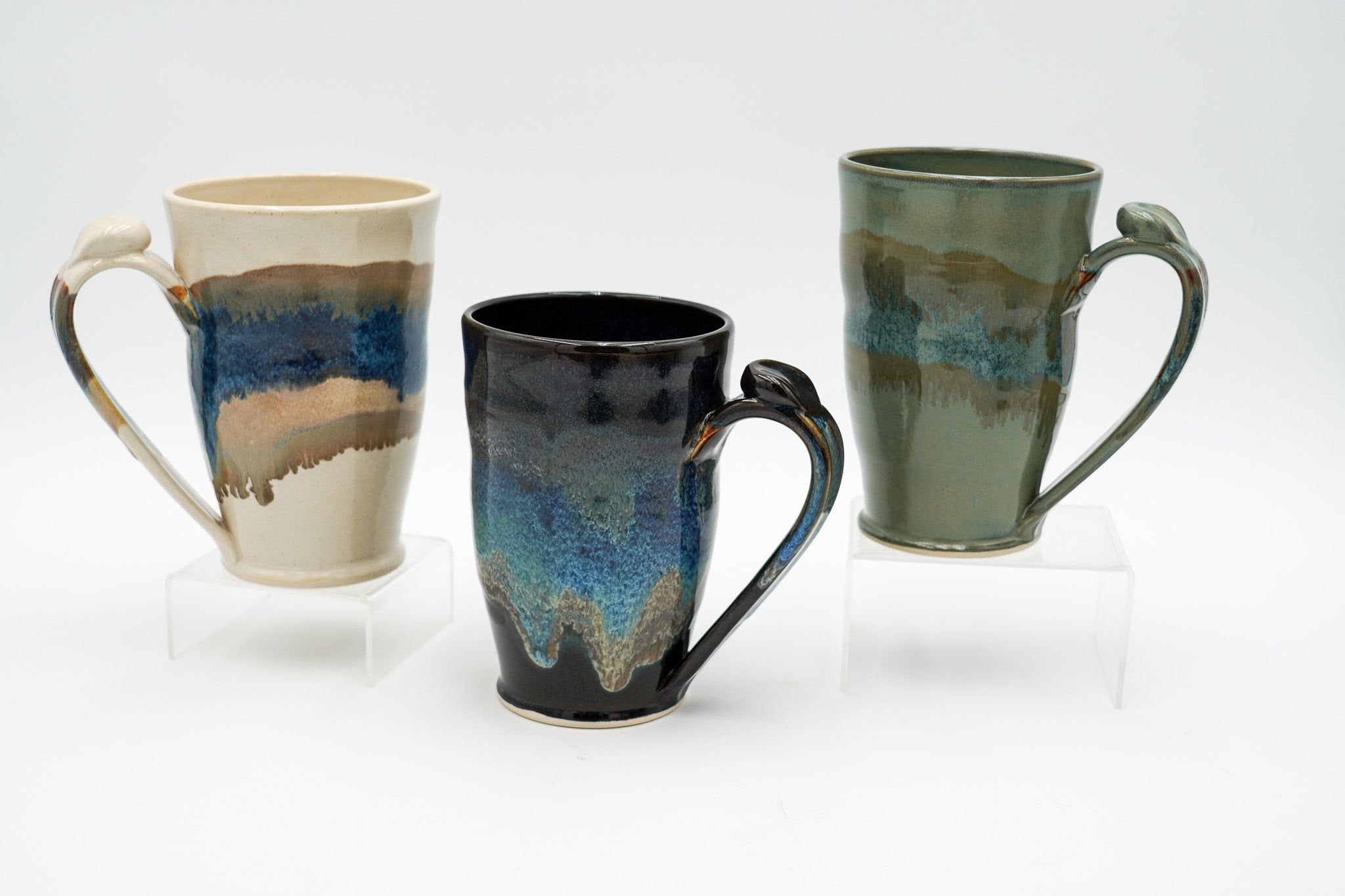 20 Oz Mug Large Pottery Ceramic Coffee Cup Thrown Lighter and with a Pulled Handle