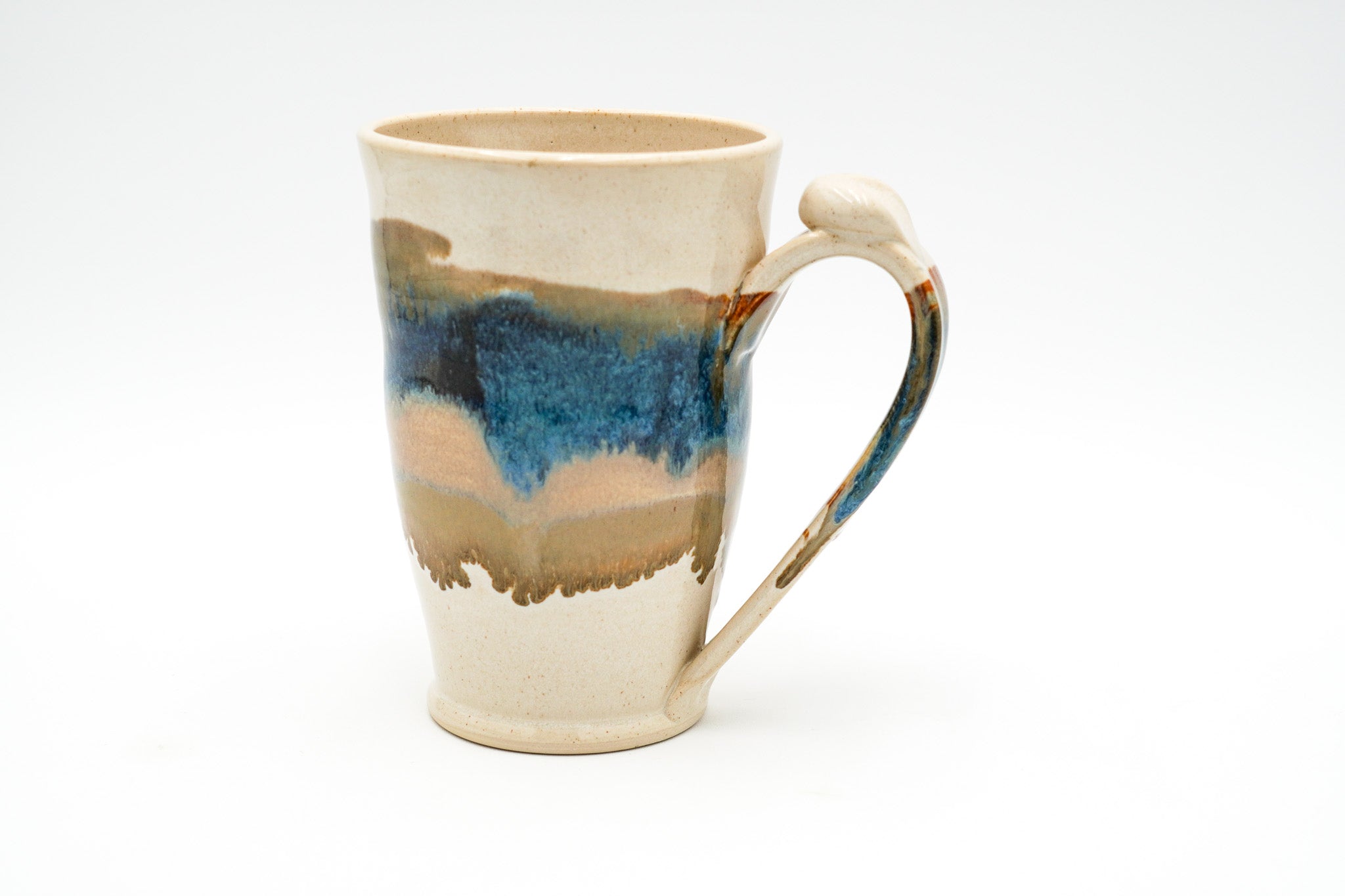20 Oz Mug Large Pottery Ceramic Coffee Cup Thrown Lighter and with a Pulled Handle