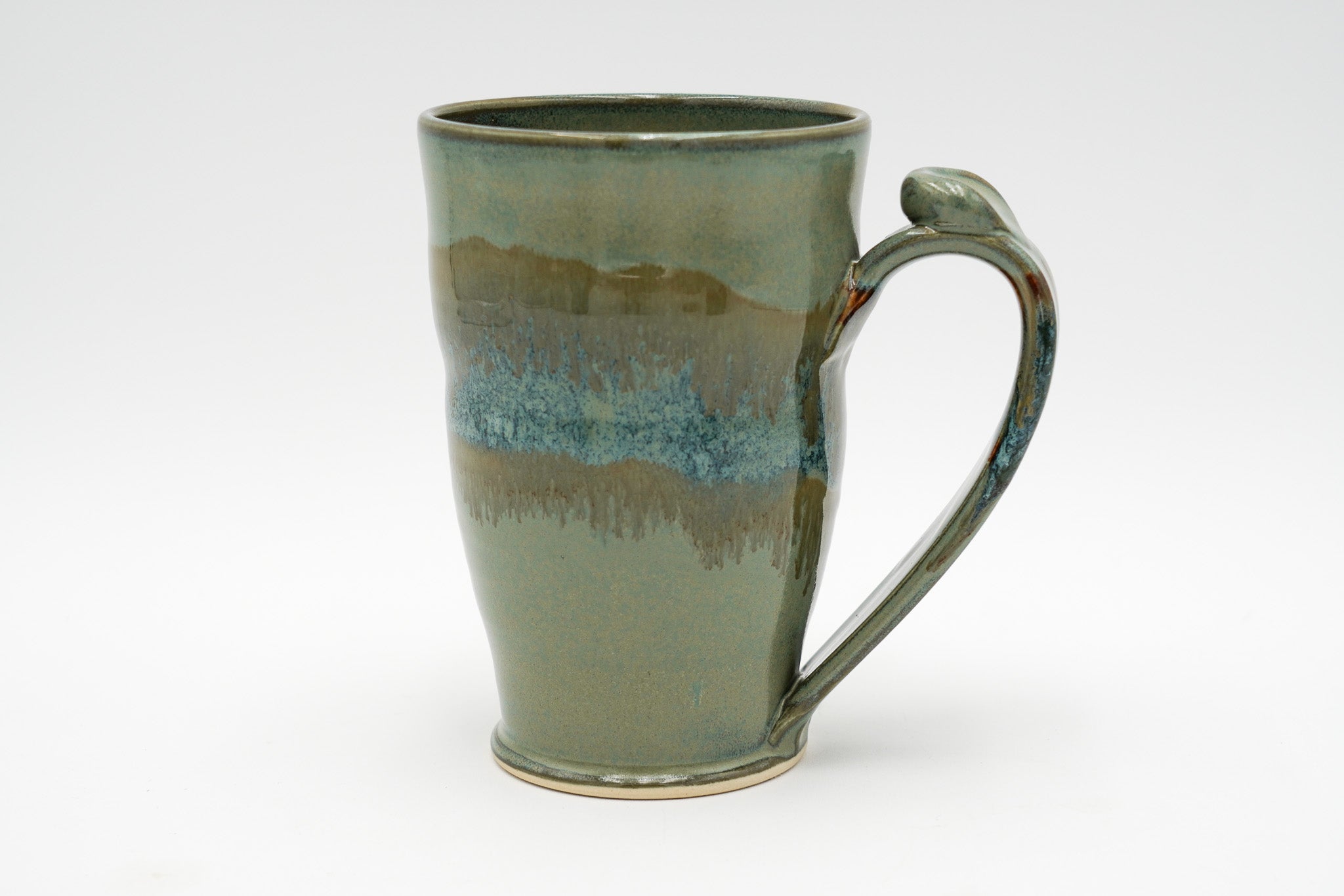 20 Oz Mug Large Pottery Ceramic Coffee Cup Thrown Lighter and with a Pulled Handle