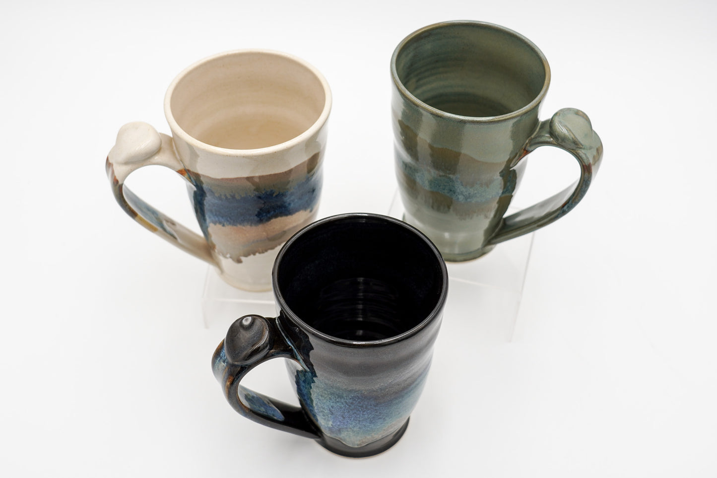 20 Oz Mug Large Pottery Ceramic Coffee Cup Thrown Lighter and with a Pulled Handle