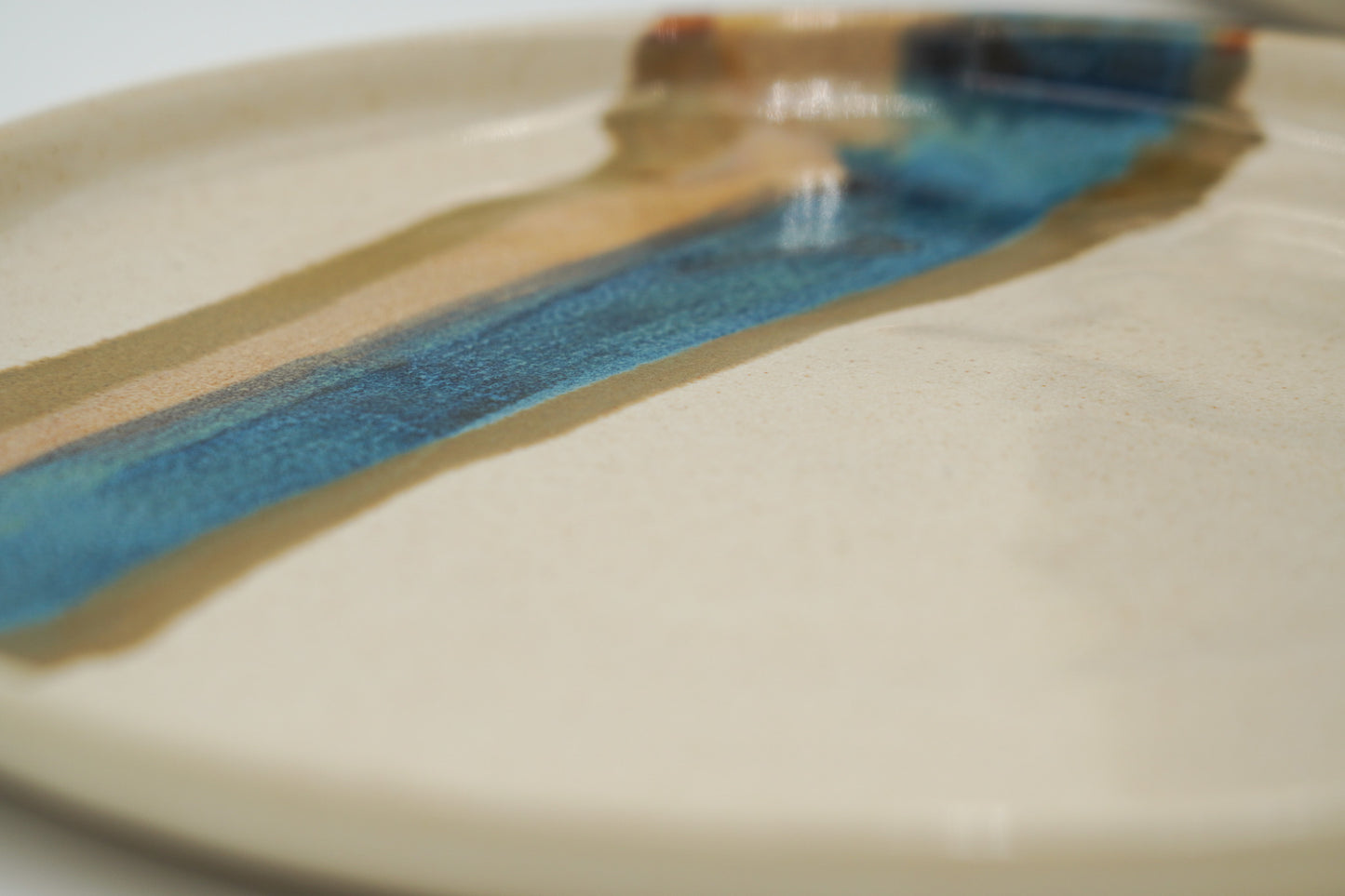 Handmade Stoneware Lunch Plate: Modern Coupe Style, Stackable - 8.25"