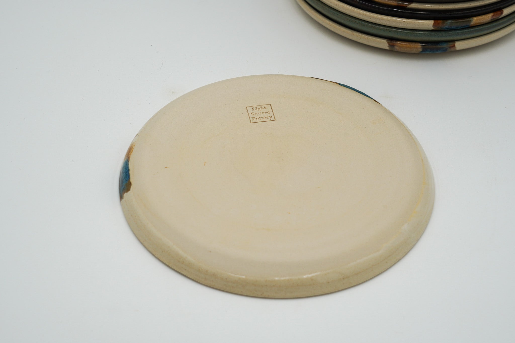 Handmade Stoneware Lunch Plate: Modern Coupe Style, Stackable - 8.25"