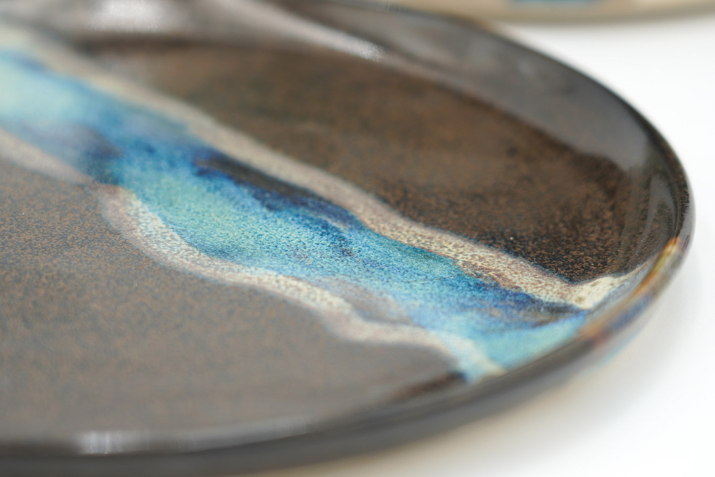 Handmade Stoneware Lunch Plate: Modern Coupe Style, Stackable - 8.25"