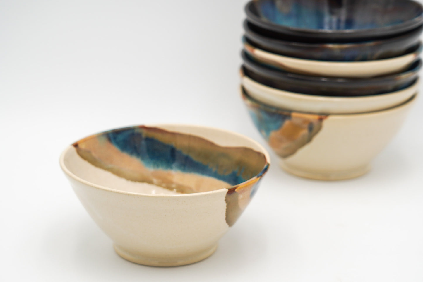Pottery Bowls: Wheel Thrown Stoneware Tableware for Salad, Soup, Pasta, Cereal, Whatever You Like