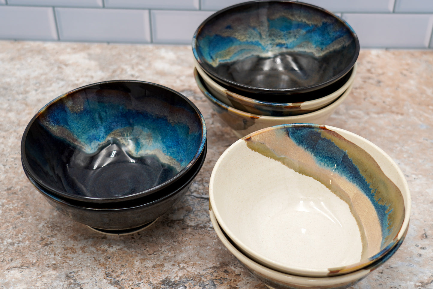 Pottery Bowls: Wheel Thrown Stoneware Tableware for Salad, Soup, Pasta, Cereal, Whatever You Like
