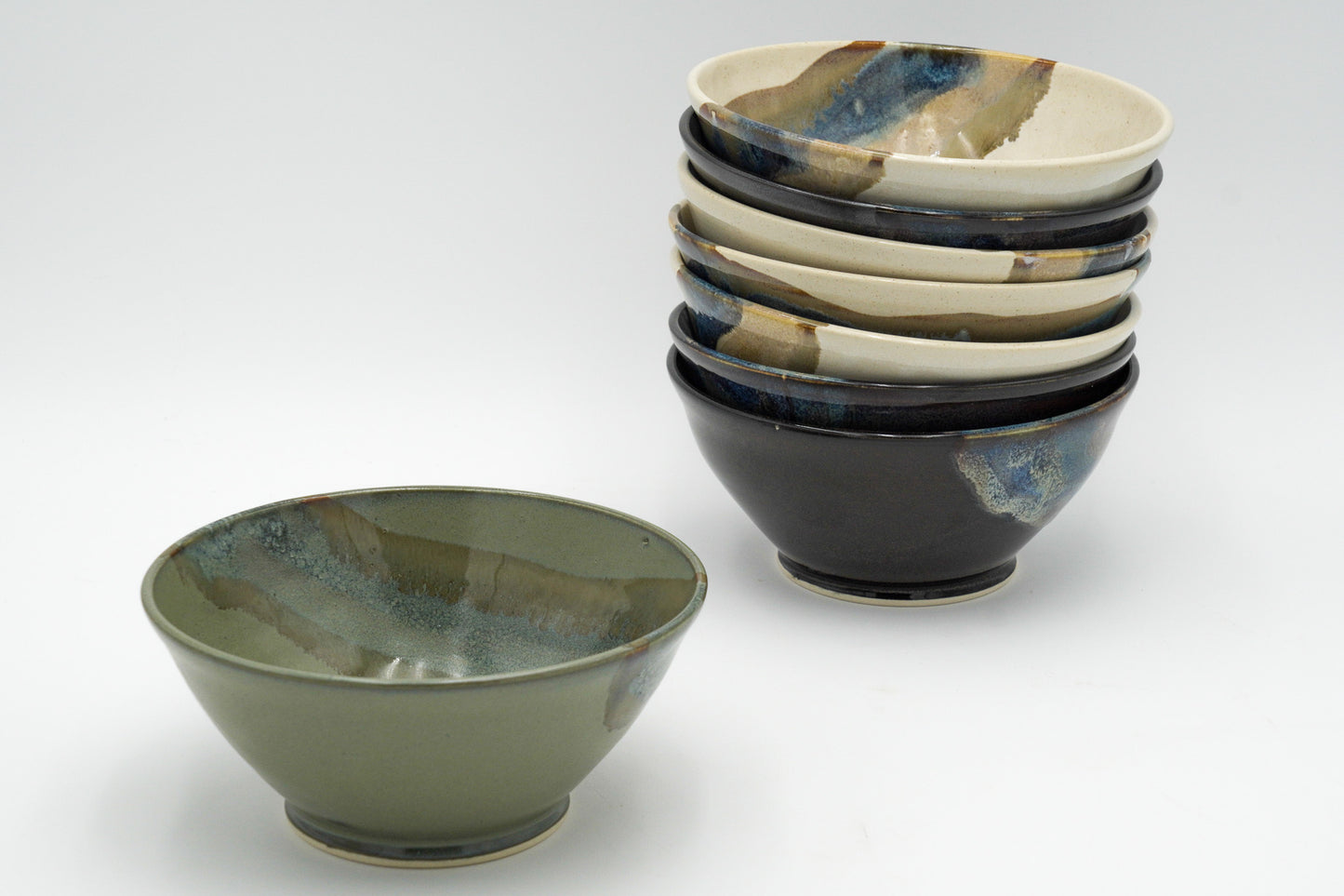 Pottery Bowls: Wheel Thrown Stoneware Tableware for Salad, Soup, Pasta, Cereal, Whatever You Like