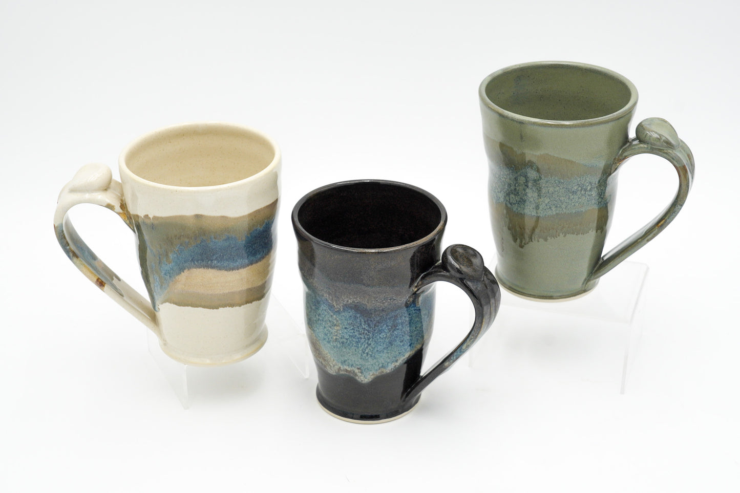 16 oz Handmade Pottery Mug: Colorful Ceramic Coffee Cup Thrown with Stoneware Clay