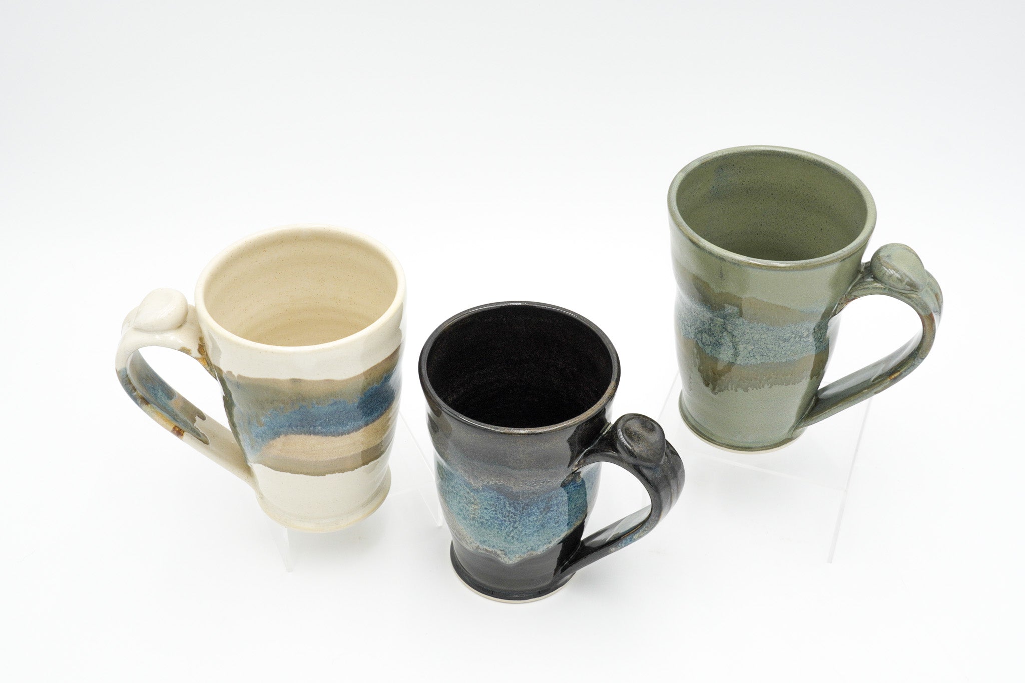 16 oz Handmade Pottery Mug: Colorful Ceramic Coffee Cup Thrown with Stoneware Clay
