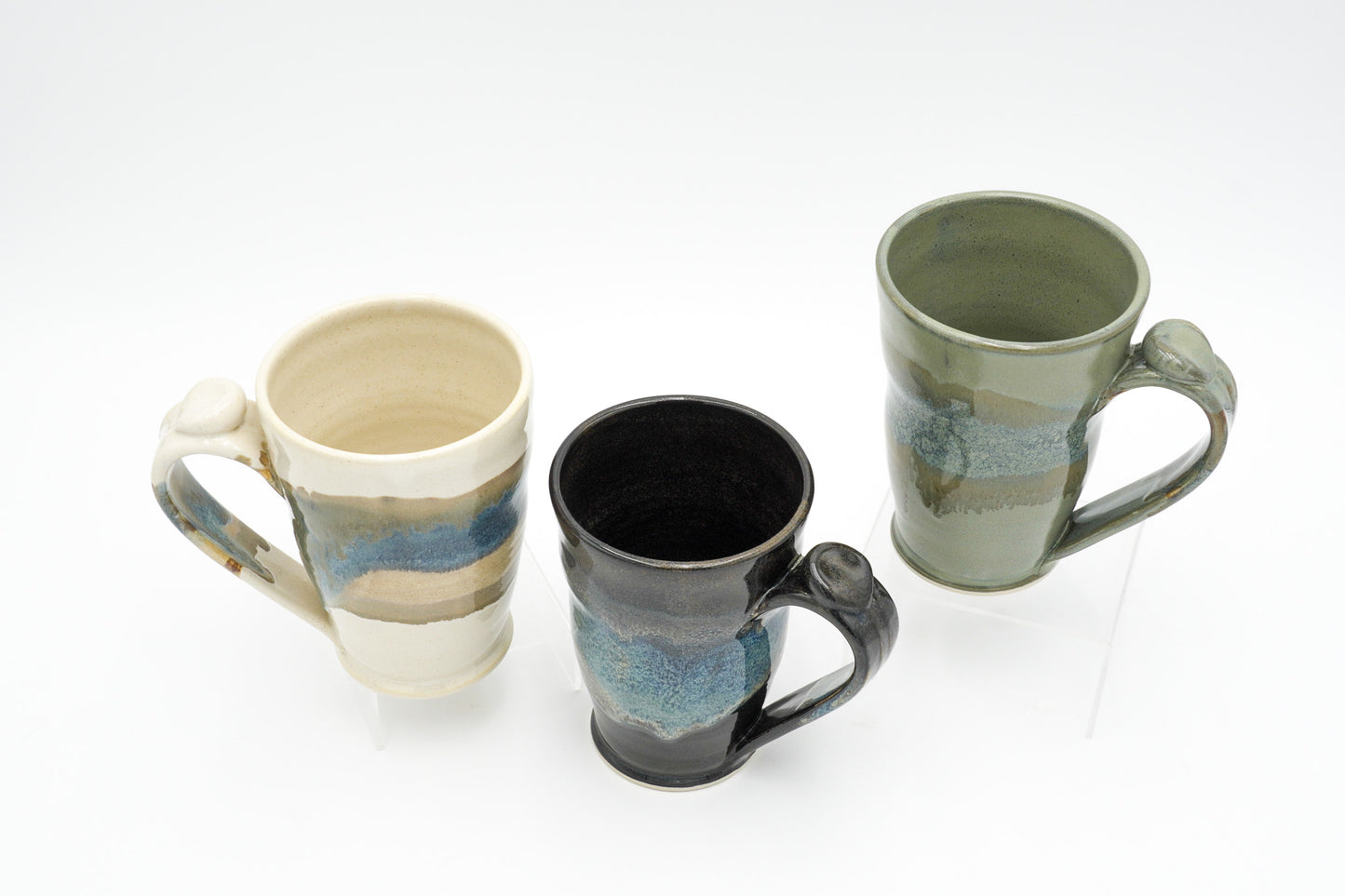 16 oz Handmade Pottery Mug: Colorful Ceramic Coffee Cup Thrown with Stoneware Clay