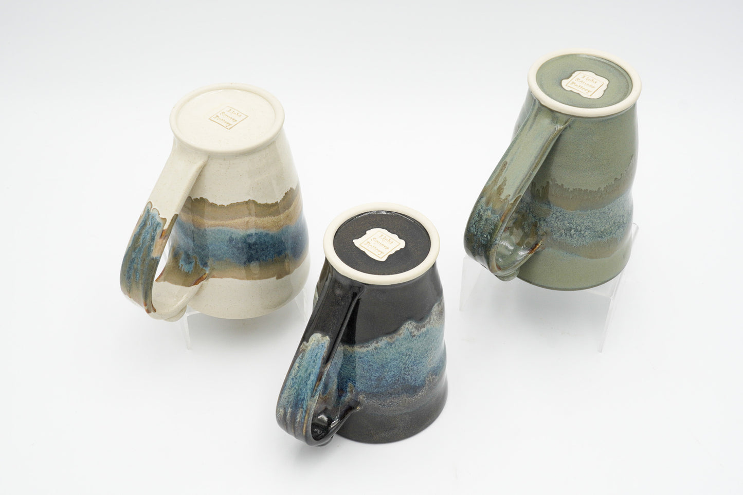 16 oz Handmade Pottery Mug: Colorful Ceramic Coffee Cup Thrown with Stoneware Clay