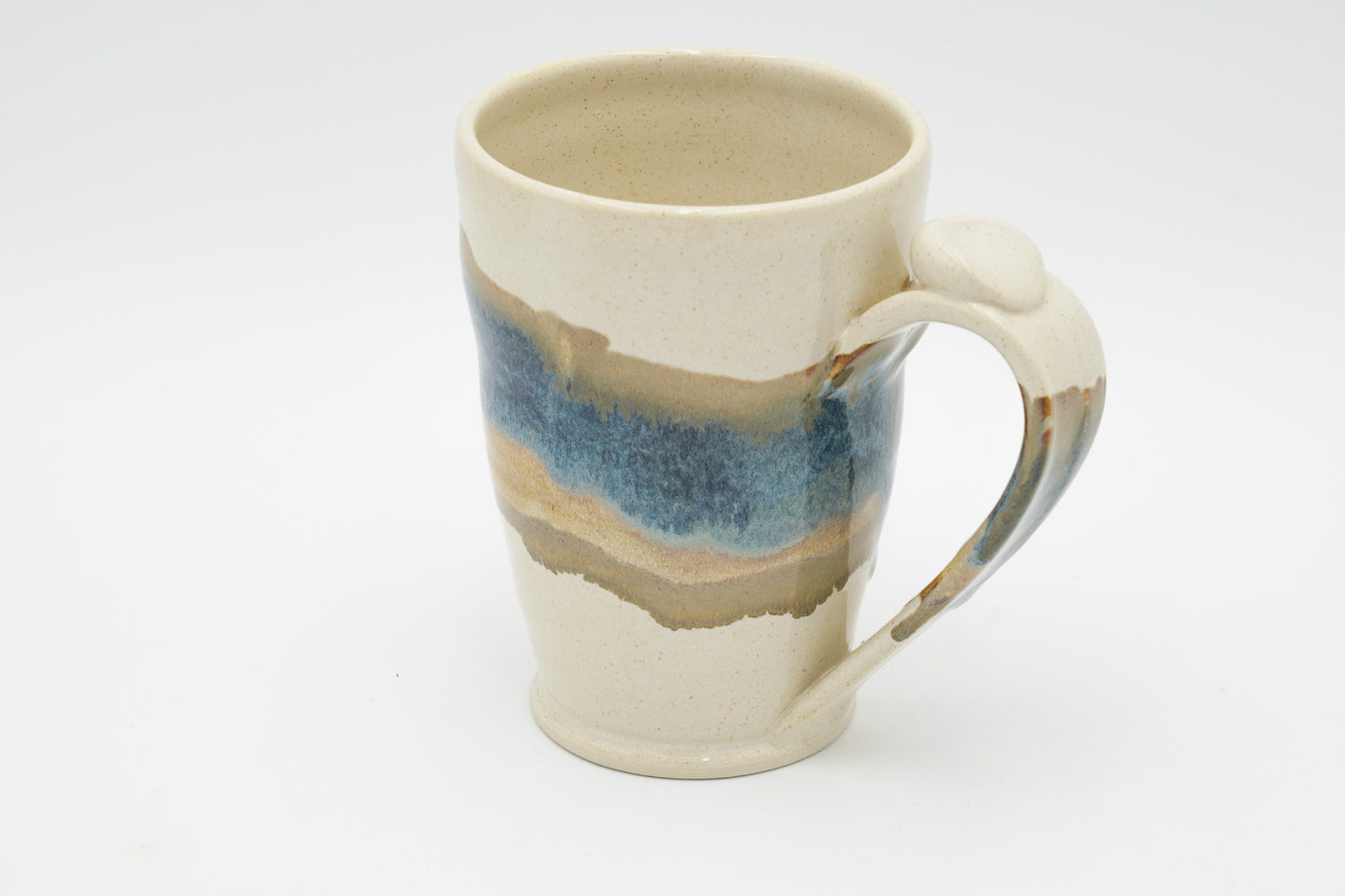 16 oz Handmade Pottery Mug: Colorful Ceramic Coffee Cup Thrown with Stoneware Clay