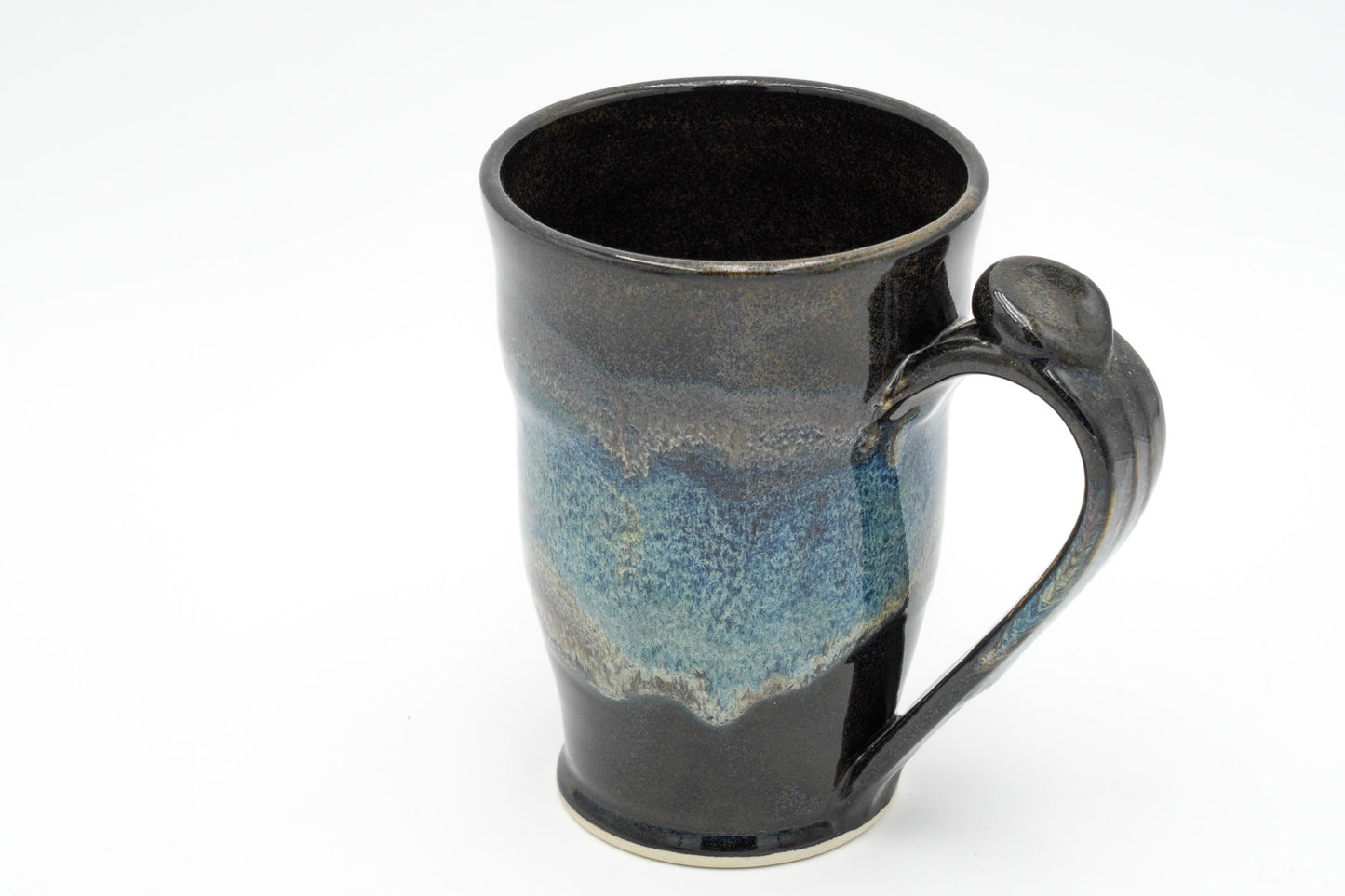 16 oz Handmade Pottery Mug: Colorful Ceramic Coffee Cup Thrown with Stoneware Clay