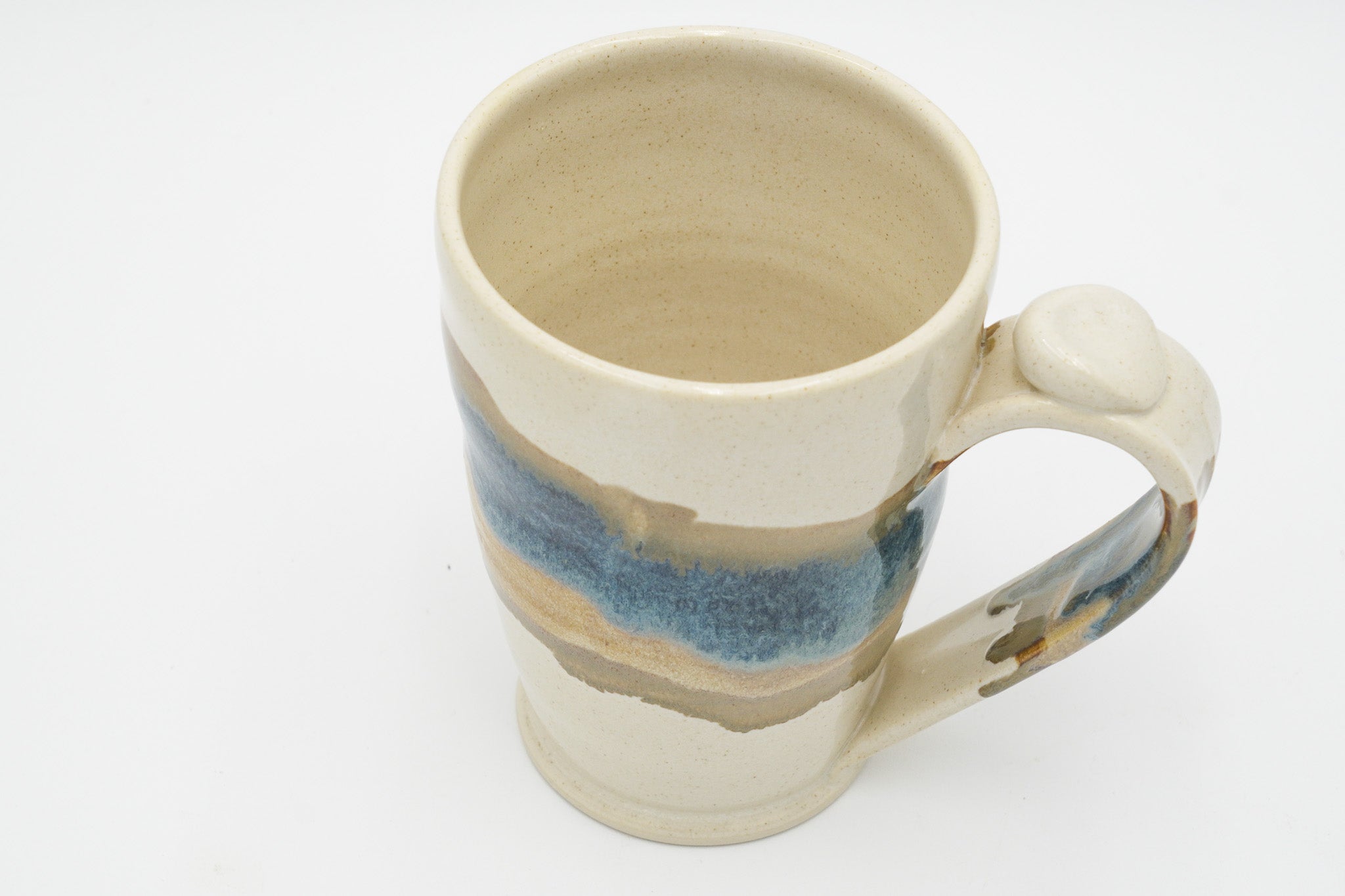 16 oz Handmade Pottery Mug: Colorful Ceramic Coffee Cup Thrown with Stoneware Clay