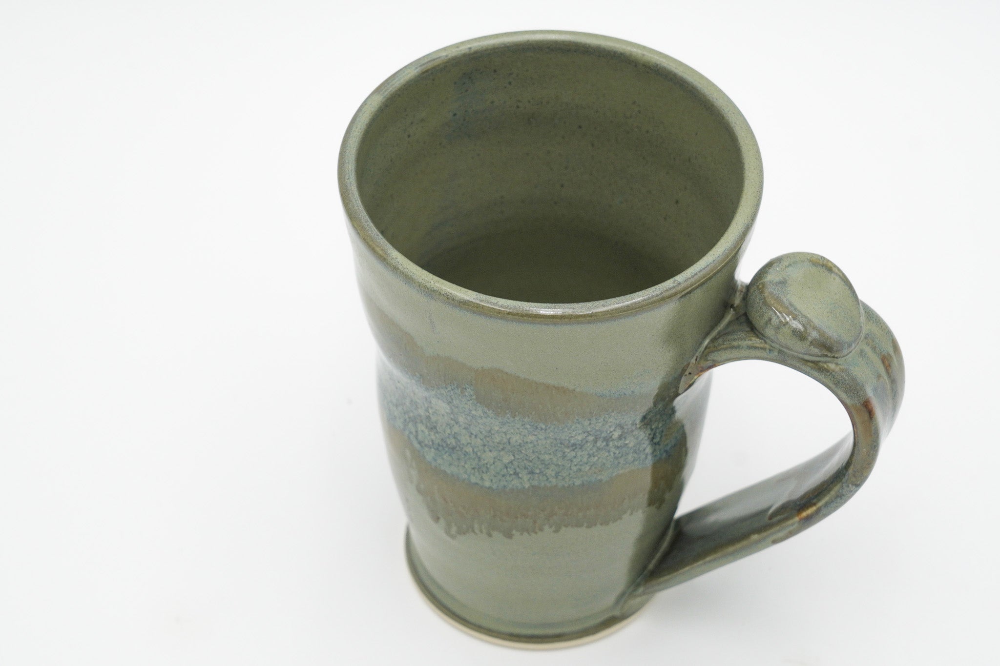 16 oz Handmade Pottery Mug: Colorful Ceramic Coffee Cup Thrown with Stoneware Clay