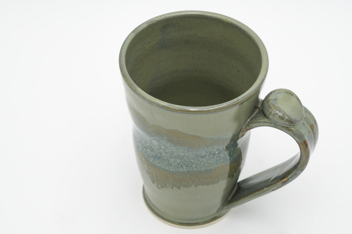 16 oz Handmade Pottery Mug: Colorful Ceramic Coffee Cup Thrown with Stoneware Clay