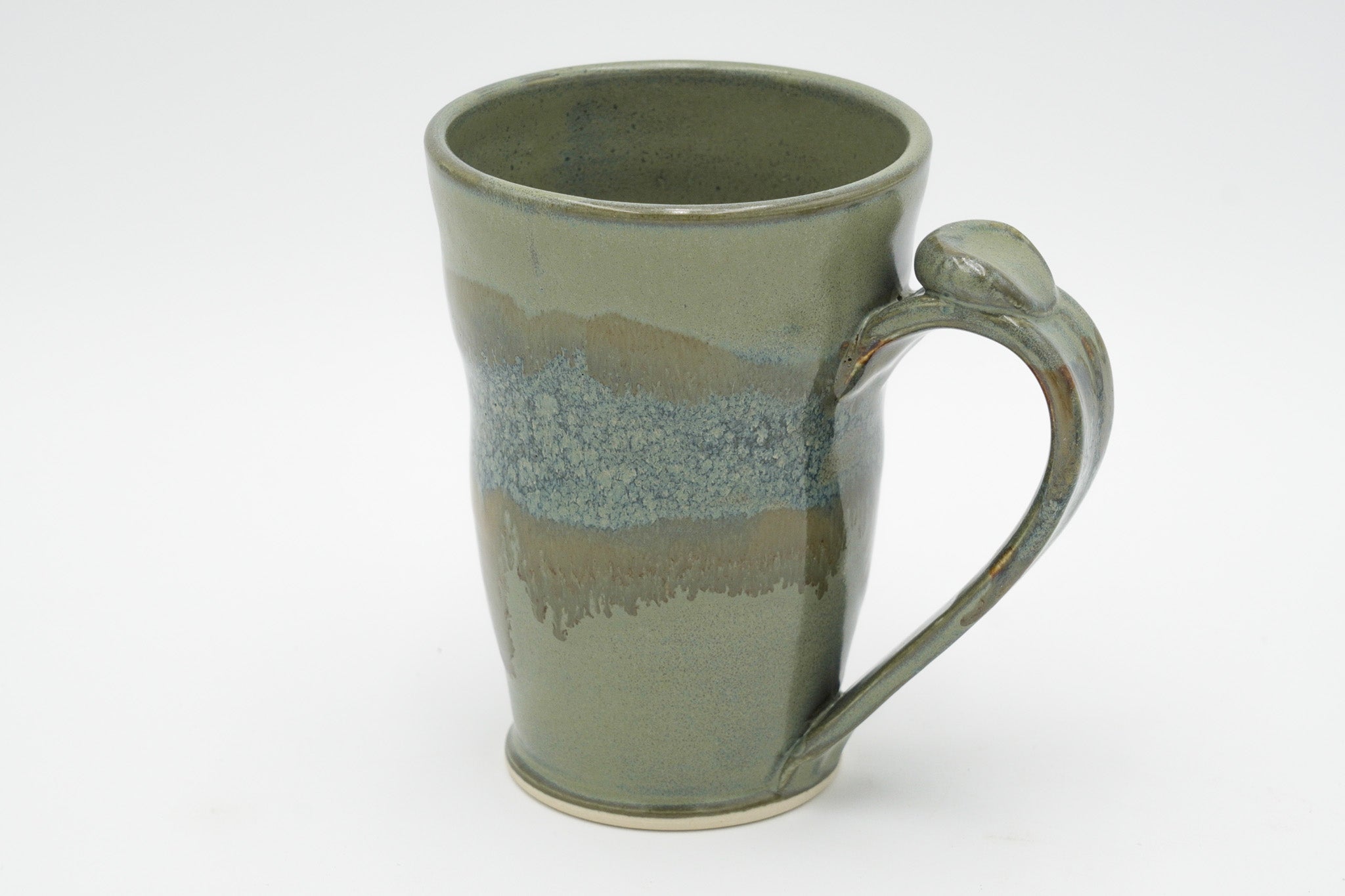 16 oz Handmade Pottery Mug: Colorful Ceramic Coffee Cup Thrown with Stoneware Clay