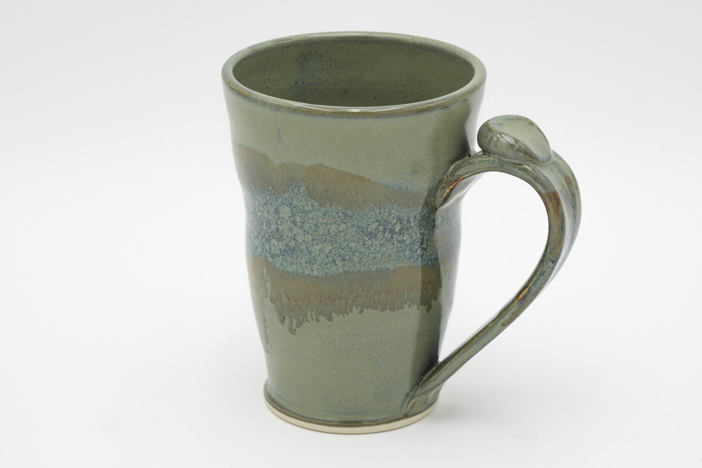 16 oz Handmade Pottery Mug: Colorful Ceramic Coffee Cup Thrown with Stoneware Clay