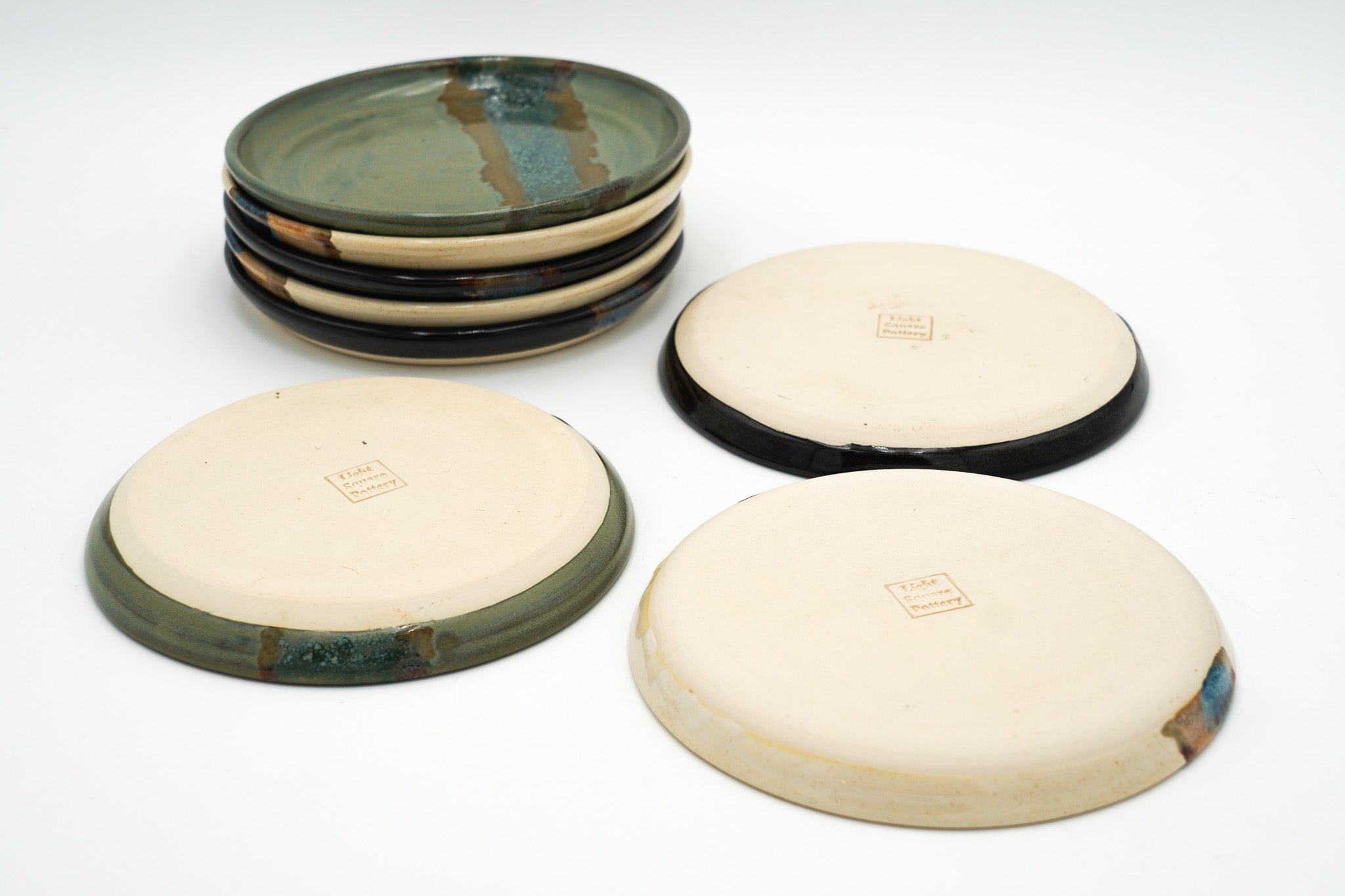 Stoneware Dessert Plate: Modern Coupe Style Wheel Thrown Handmade Pottery Dish, Stackable - 6.25"