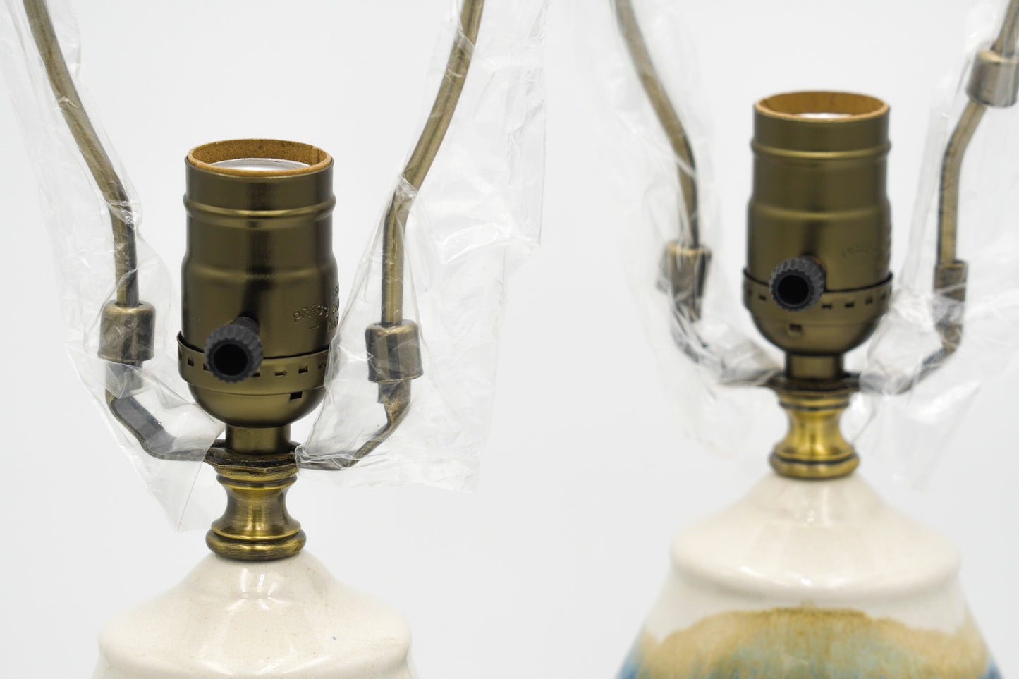 Handmade Ceramic Lamps Colorfully Glazed Stoneware Pottery Lights for End Tables or Bedside Nightstands