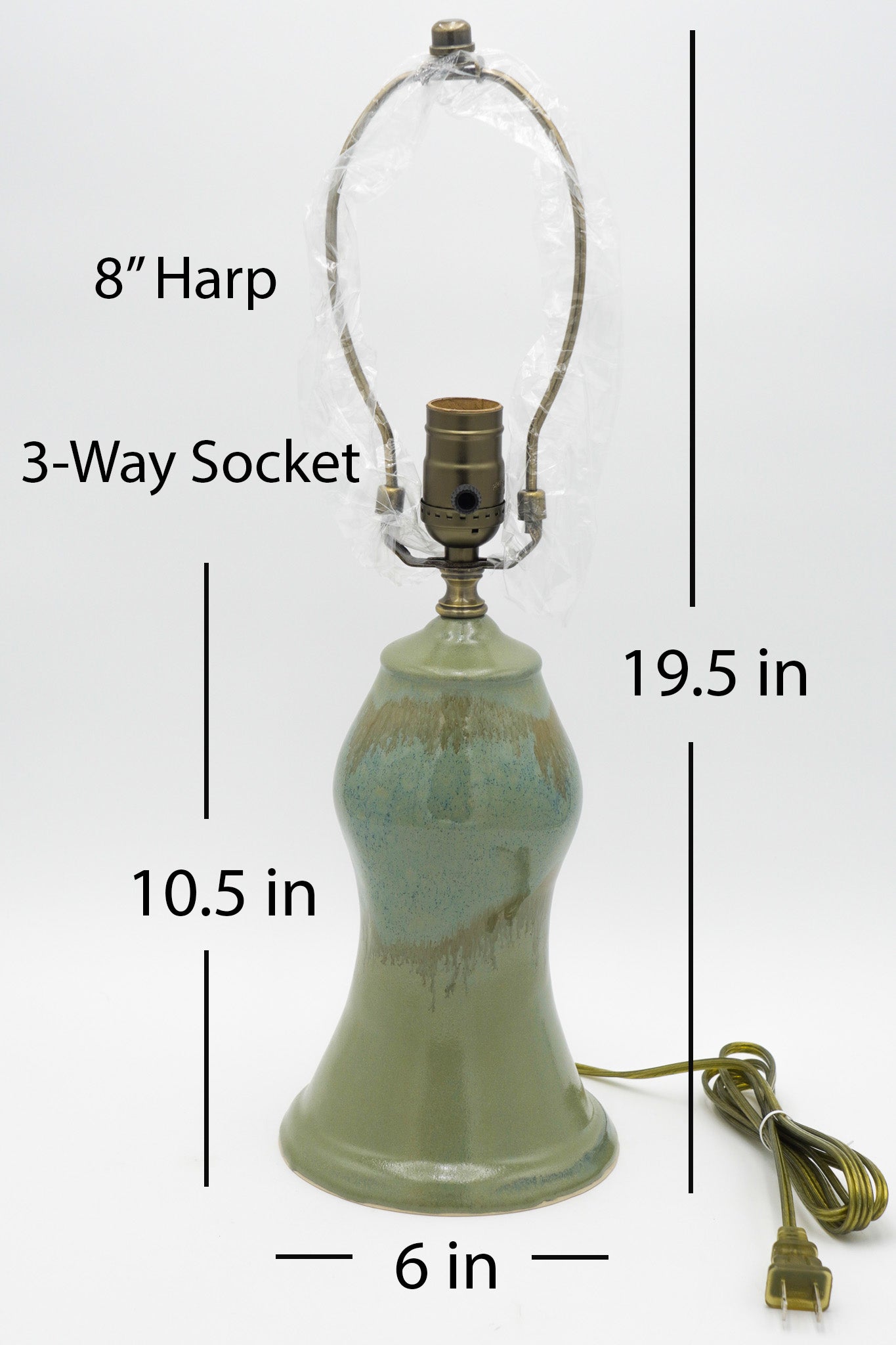 Handmade Ceramic Lamps Colorfully Glazed Stoneware Pottery Lights for End Tables or Bedside Nightstands