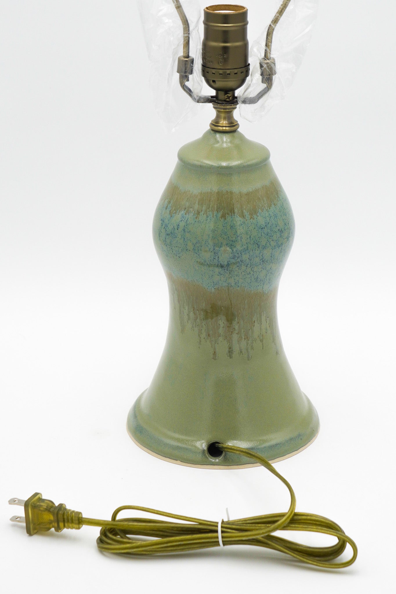 Handmade Ceramic Lamps Colorfully Glazed Stoneware Pottery Lights for End Tables or Bedside Nightstands
