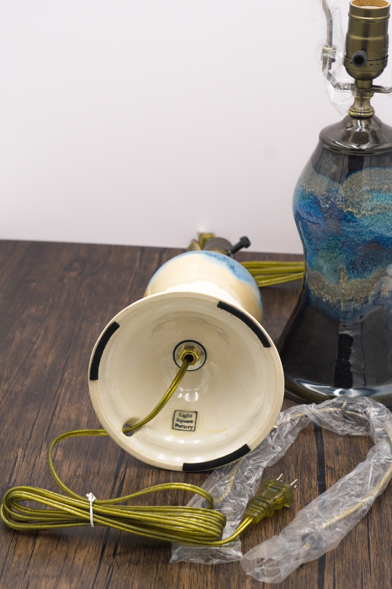 Handmade Ceramic Lamps Colorfully Glazed Stoneware Pottery Lights for End Tables or Bedside Nightstands