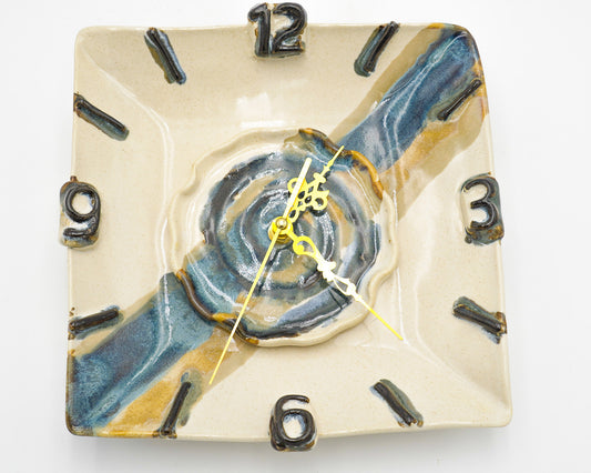 Handmade Ceramic Clock: Wall Hanging Pottery for functional style in your office or home