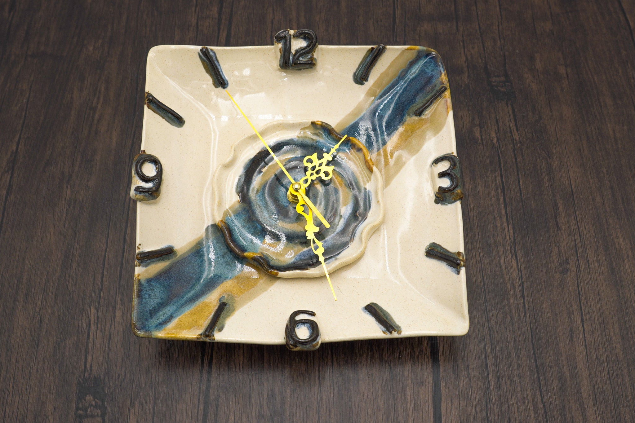Handmade Ceramic Clock: Wall Hanging Pottery for functional style in your office or home