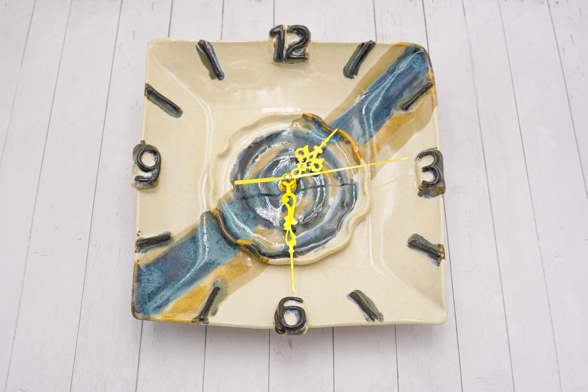 Handmade Ceramic Clock: Wall Hanging Pottery for functional style in your office or home
