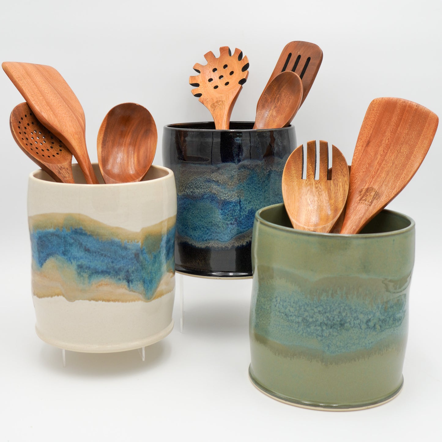 Large Utensil Holder - Optional Matching Spoon Rest