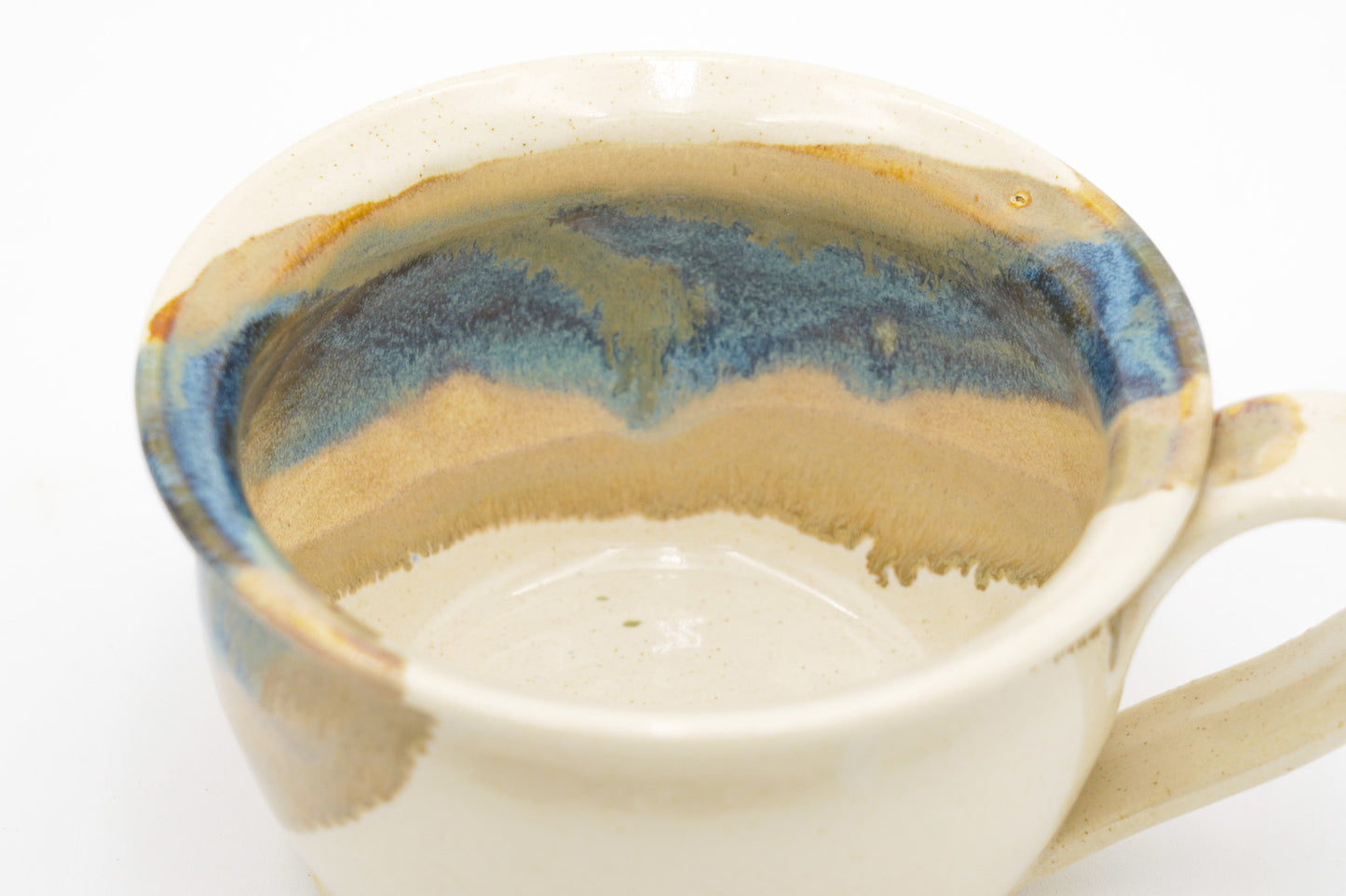 Pottery Soup Mug: Stoneware Ceramic Handled Bowl for Cereal Chili Salad, 20 ounces size