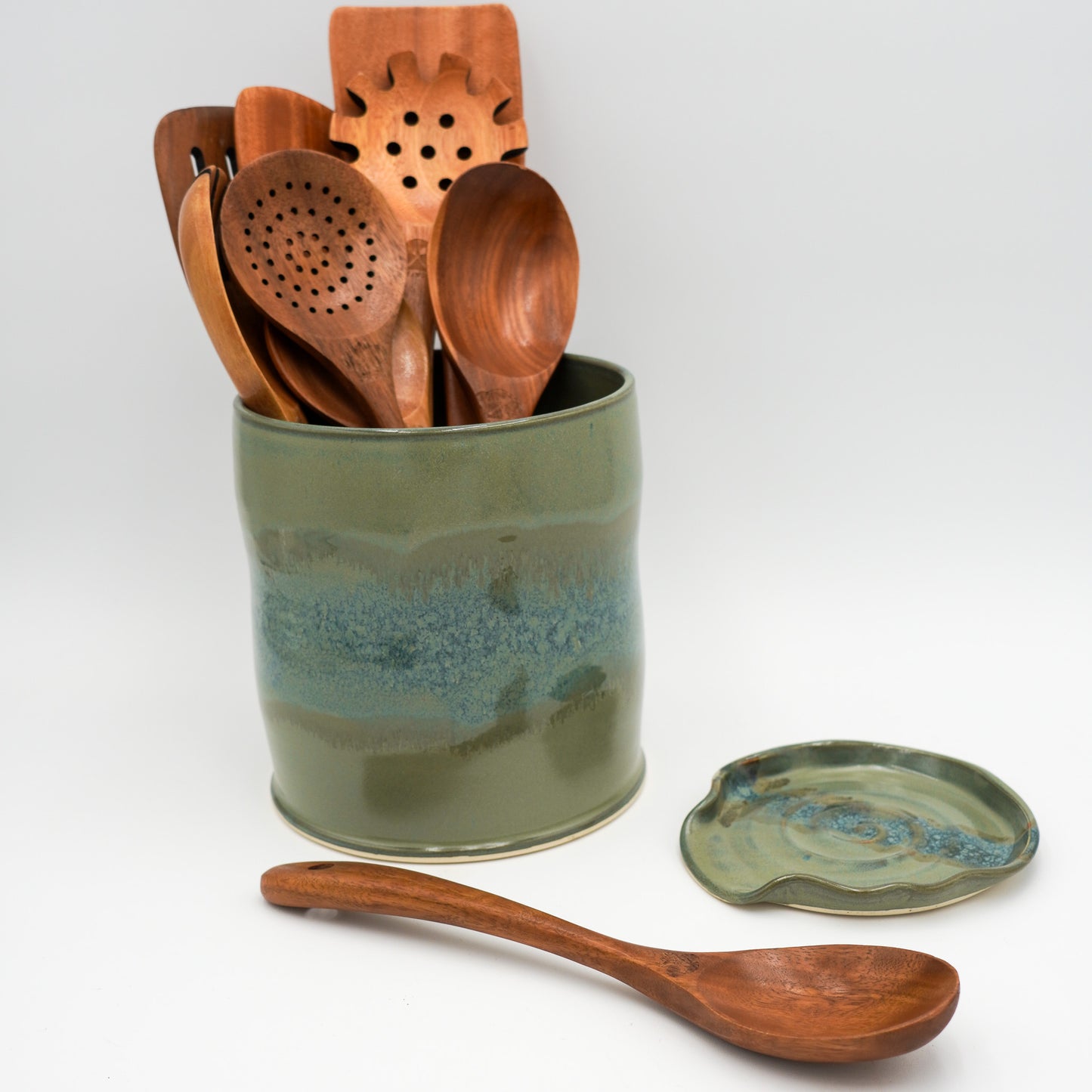 Large Utensil Holder - Optional Matching Spoon Rest