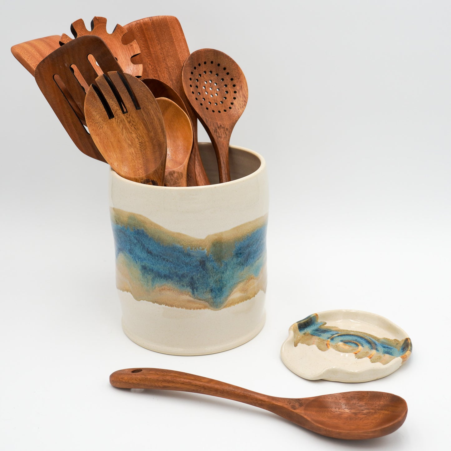 Large Utensil Holder - Optional Matching Spoon Rest