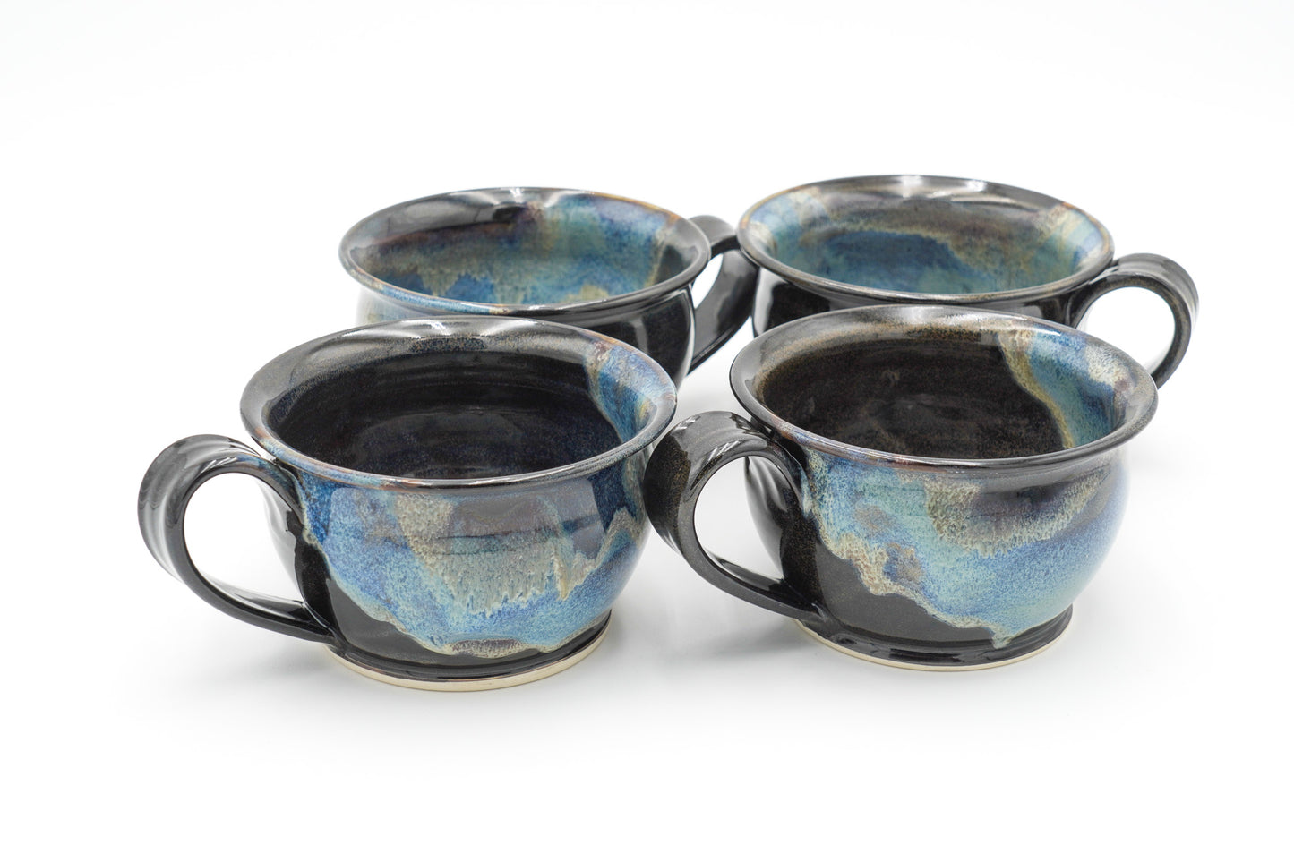 Pottery Soup Mug: Stoneware Ceramic Handled Bowl for Cereal Chili Salad, 20 ounces size