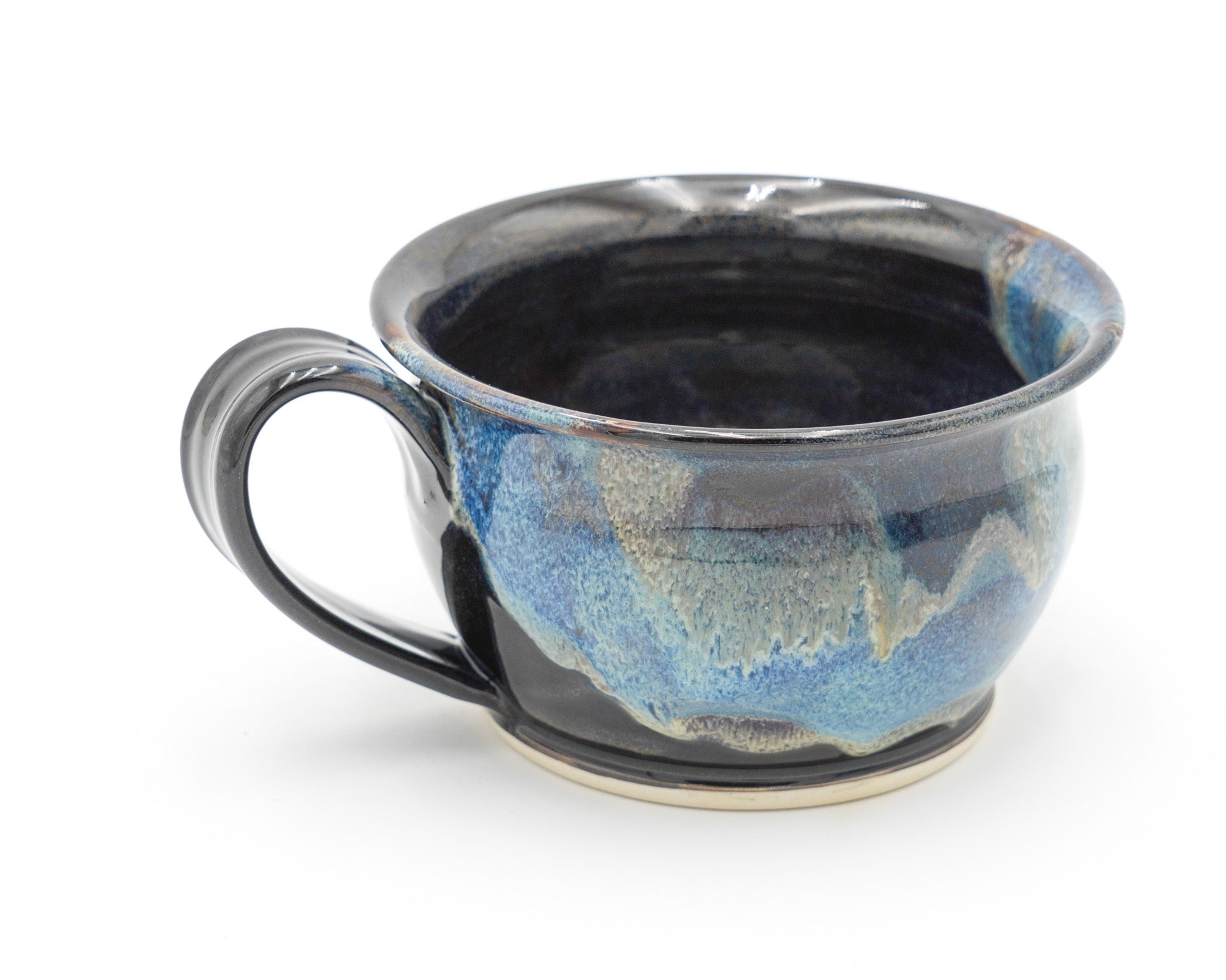 Pottery Soup Mug: Stoneware Ceramic Handled Bowl for Cereal Chili Salad, 20 ounces size