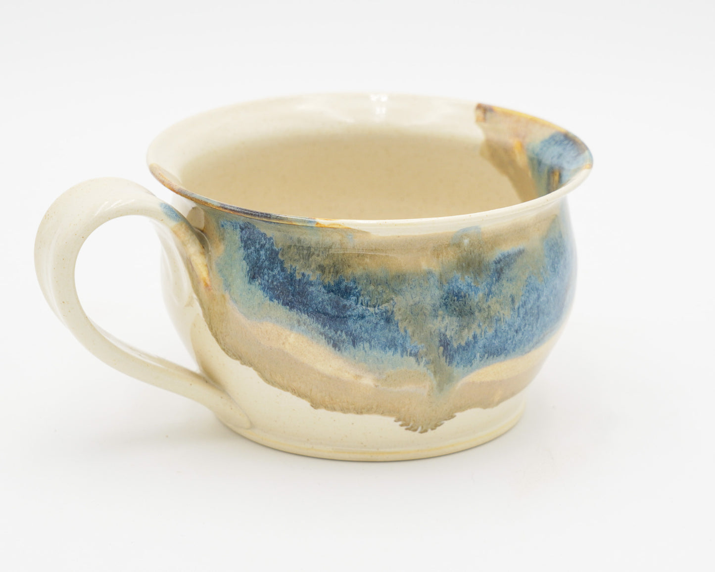 Pottery Soup Mug: Stoneware Ceramic Handled Bowl for Cereal Chili Salad, 20 ounces size