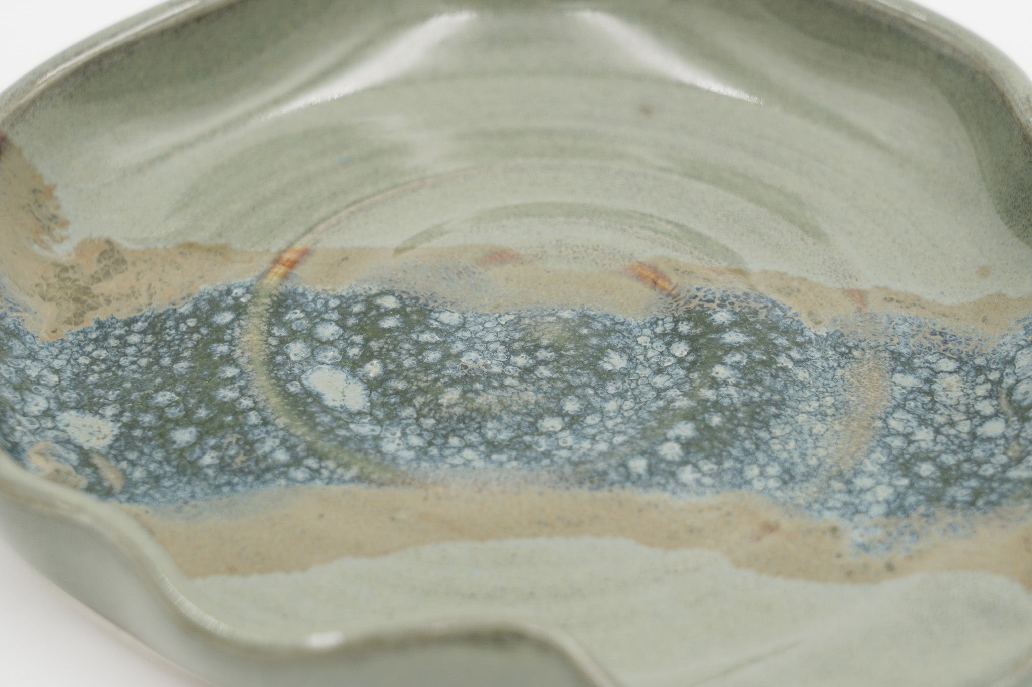 Pottery Spoon Rest Wheel Thrown Ceramic Stoneware Decorative Surface Handmade Holder for Kitchen Utensils