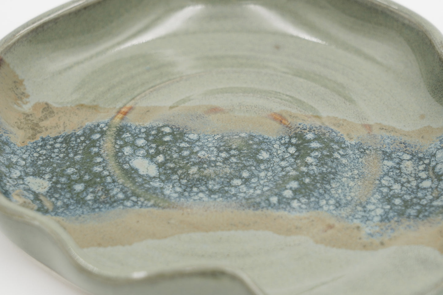 Pottery Spoon Rest Wheel Thrown Ceramic Stoneware Decorative Surface Handmade Holder for Kitchen Utensils