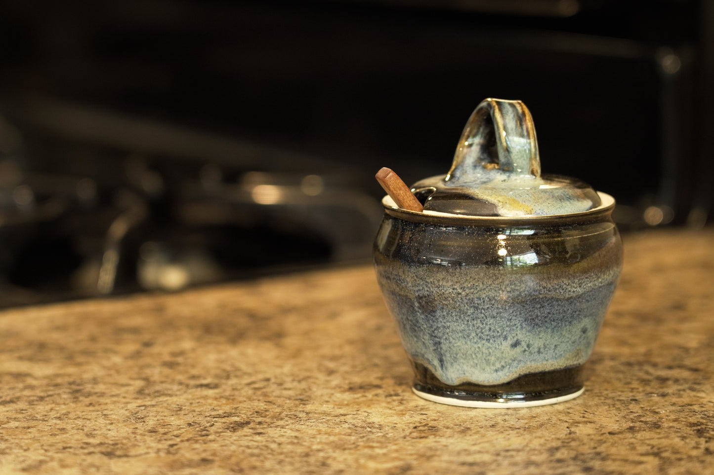 Lidded Sugar Bowl, Handmade Salt Cellar, or Small Honey Jar