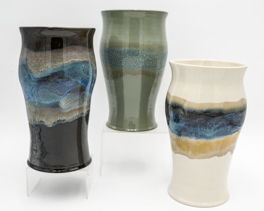 Handmade Pottery Vase: Wheel Thrown Stoneware Flower Vessel for Your Favorite Bouquets